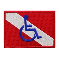 DISABLED SCUBA PATCH Handicapped Dive Logo DIVING EMBLEM embroidered iron-on NEW