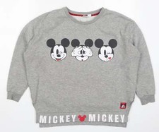 Primark Womens Grey Polyester Blend Sweatshirt Size 10 - Mickey Mous