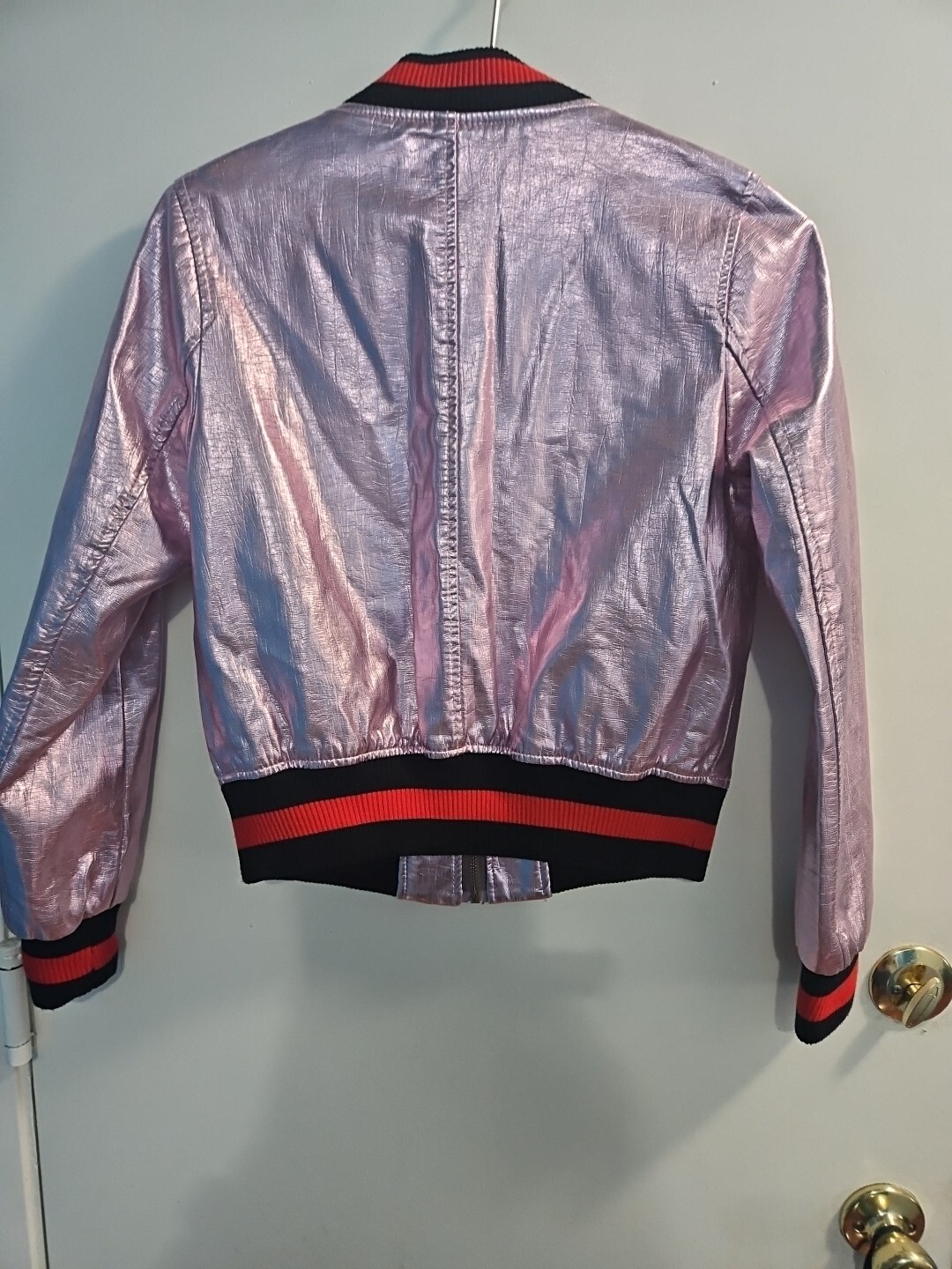 Size Small Pink AFTF Basic Bomber Jacket With Emb… - image 7