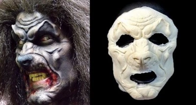 Masque latex mousse de loup-garou prothétique FX appareil non peint Woochie FO004 - Photo 1/3