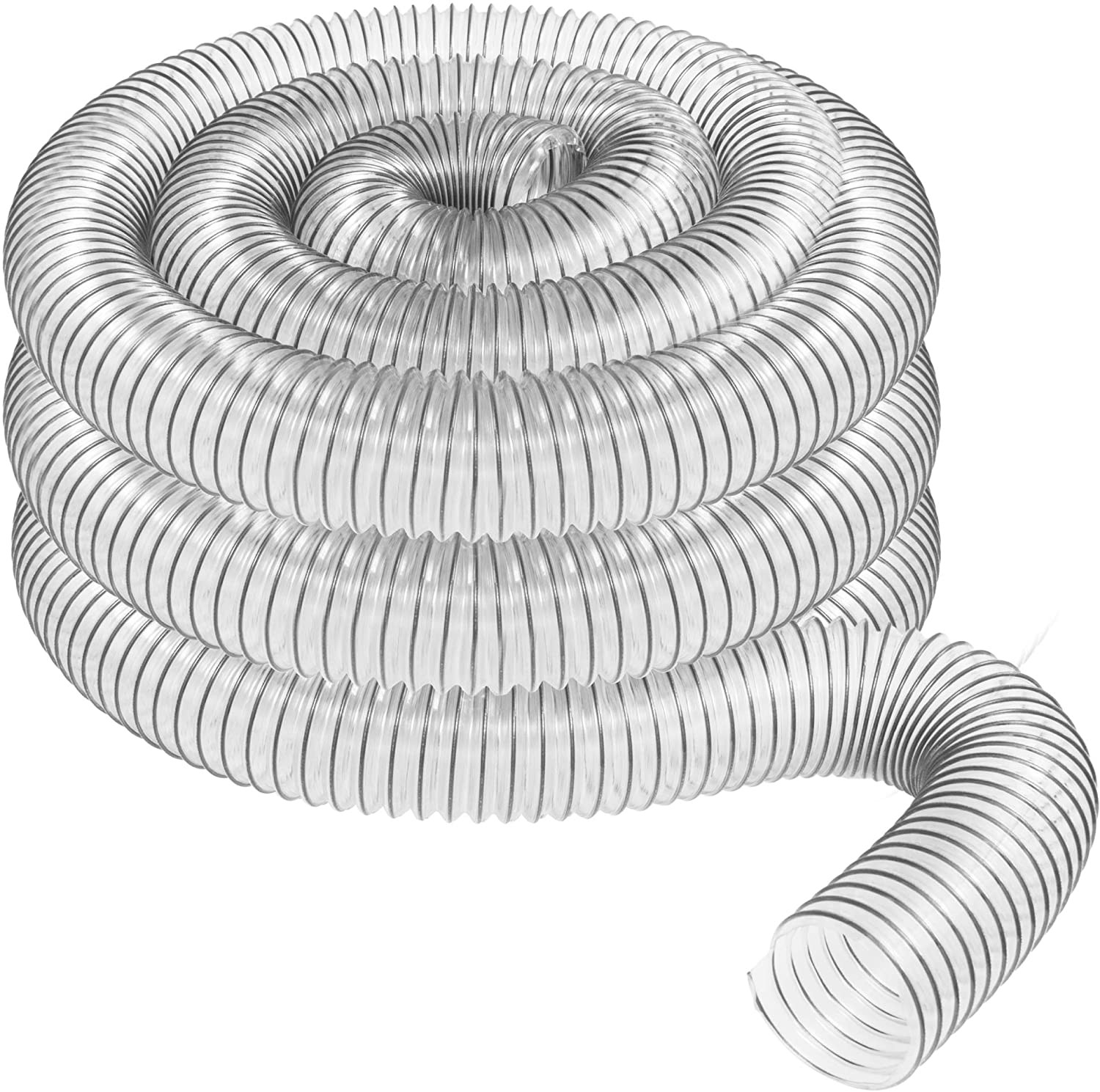 2 1/2" x 20' Leaf Blower Vacuum Clear PVC Dust Cleaner Collector Hose FLEXIBLE 