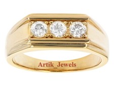 Anello In Argento Placcato Oro 14K Con Moissanite Per Uomo #910