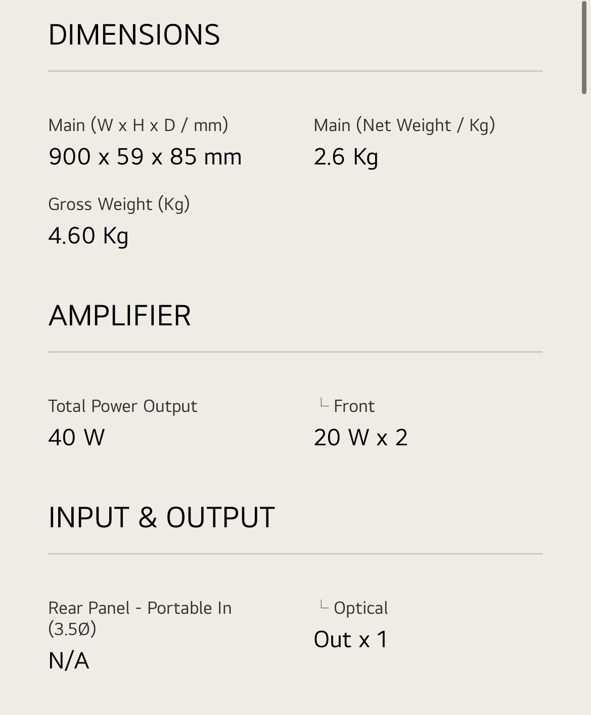 LG Sound Bar NB2020A eBay