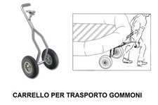 CARRELLO ANTERIORE PER TRASPORTO GOMMONI - NAUTICA BARCA GOMMONE
