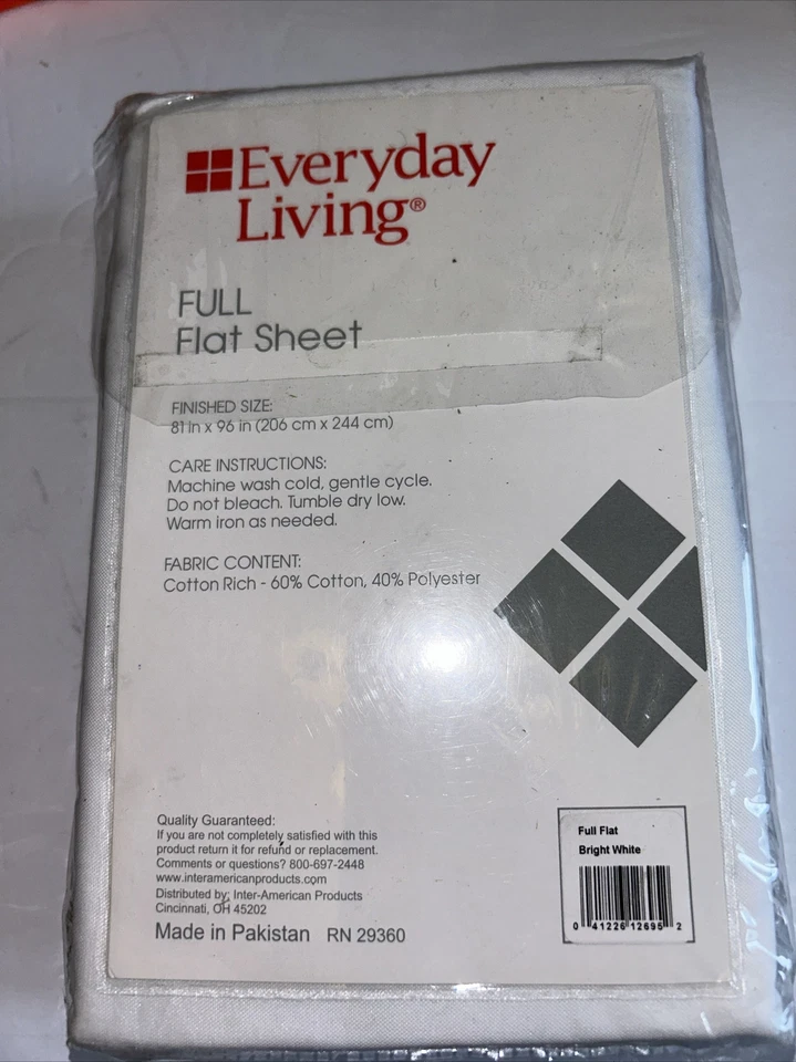 "Sábana plana Everyday Living 250 hilos 60 % algodón 40 % poliéster 81x96""" Foto 2 de 4