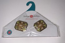 New NIP Lindsay Phillips Snaps Meagan Faux Stones Bling Yellow Peach