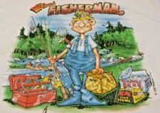 Vtg. Fishing T-Shirt 1992 The Weekend Fisherman White XL Made IN USA Men's