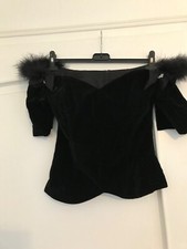 festliche corsage oberteil Baumwoll  modal Samt 38Gebr.  Schwarz