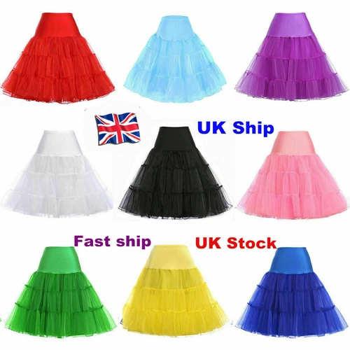 New 26" Retro Net Underskirt 50s Swing wedding Petticoat Rockabilly Tutu Skirt J - Picture 2 of 48