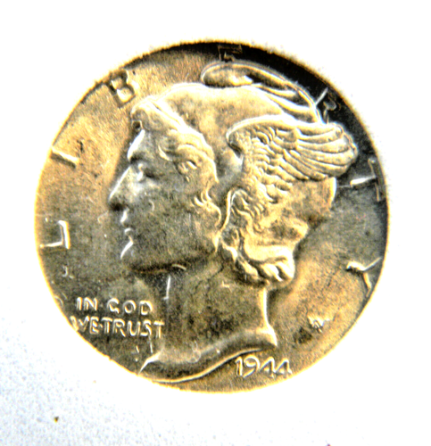 Moneda de diez centavos Mercury 1944 - **FB**, sin circular, muy rara, en perfecto estado (637) - Imagen 1 de 3