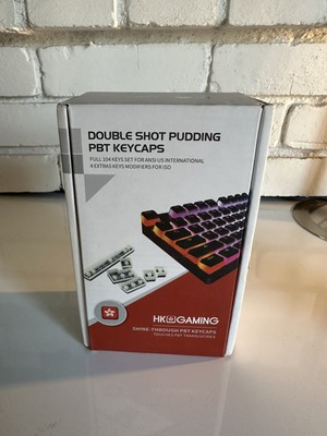 NIB Pudding Keycaps WHITE Double Shot PBT ANSI+ISO 108 Keys