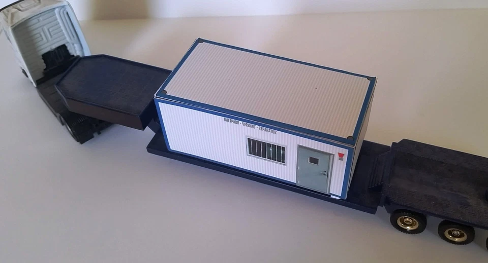 HO/1:87 Raumcontainer Baubüro Bürocontainer 2 Stück Kartonmodellbausatz - Bild 2 von 2