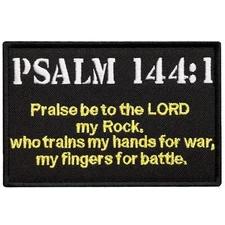 Psalm 144:1 Tactical Patch – Hook & Loop Embroidered Christian Morale Badge