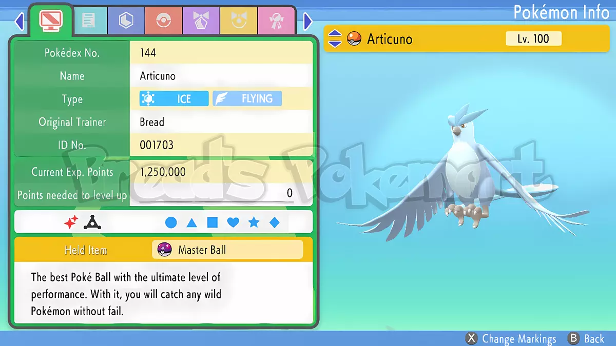 Articuno • Competitive • 6IVs • Level 100 • Online Battle-Ready