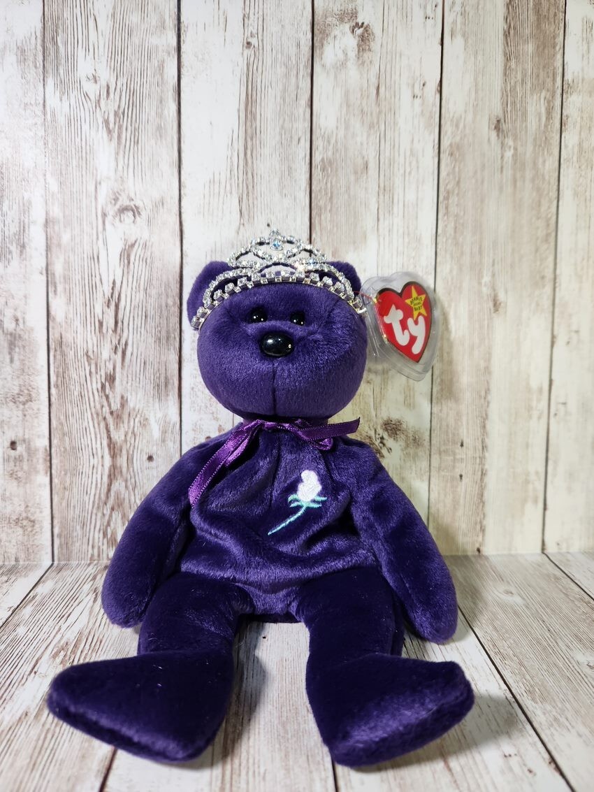Ty Beanie Baby PRINCESS Diana Bear 1997 RARE RETIRED MINT w/Tiara