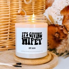It's Giving Wifey Soy Candle Engagement Gift Wedding Gift Candle Newly Engaged