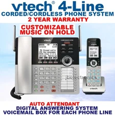 VTECH CM18445 4-LINE PHONE WITH  1 CORDLESS HANDSET - MUSIC ON HOLD