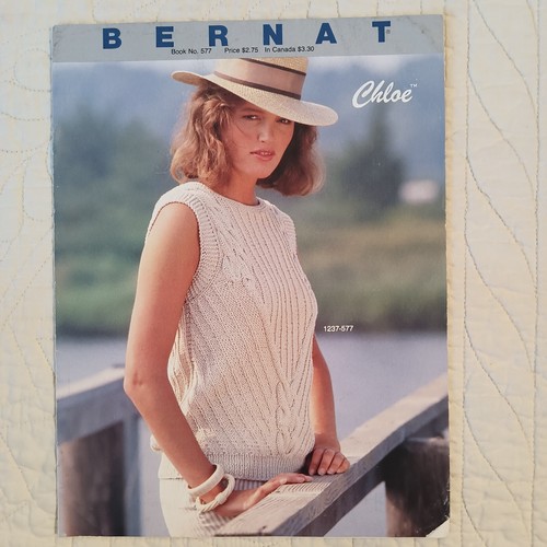 1985 Vtg Bernat Chloe Fashion Sweaters Knitting & Crochet Pattern Book No. 577 - Picture 16 of 24