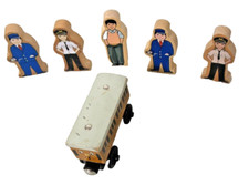 Lot of 5 Imaginarium Wooden Train Figures BRIO and Thomas Compatible