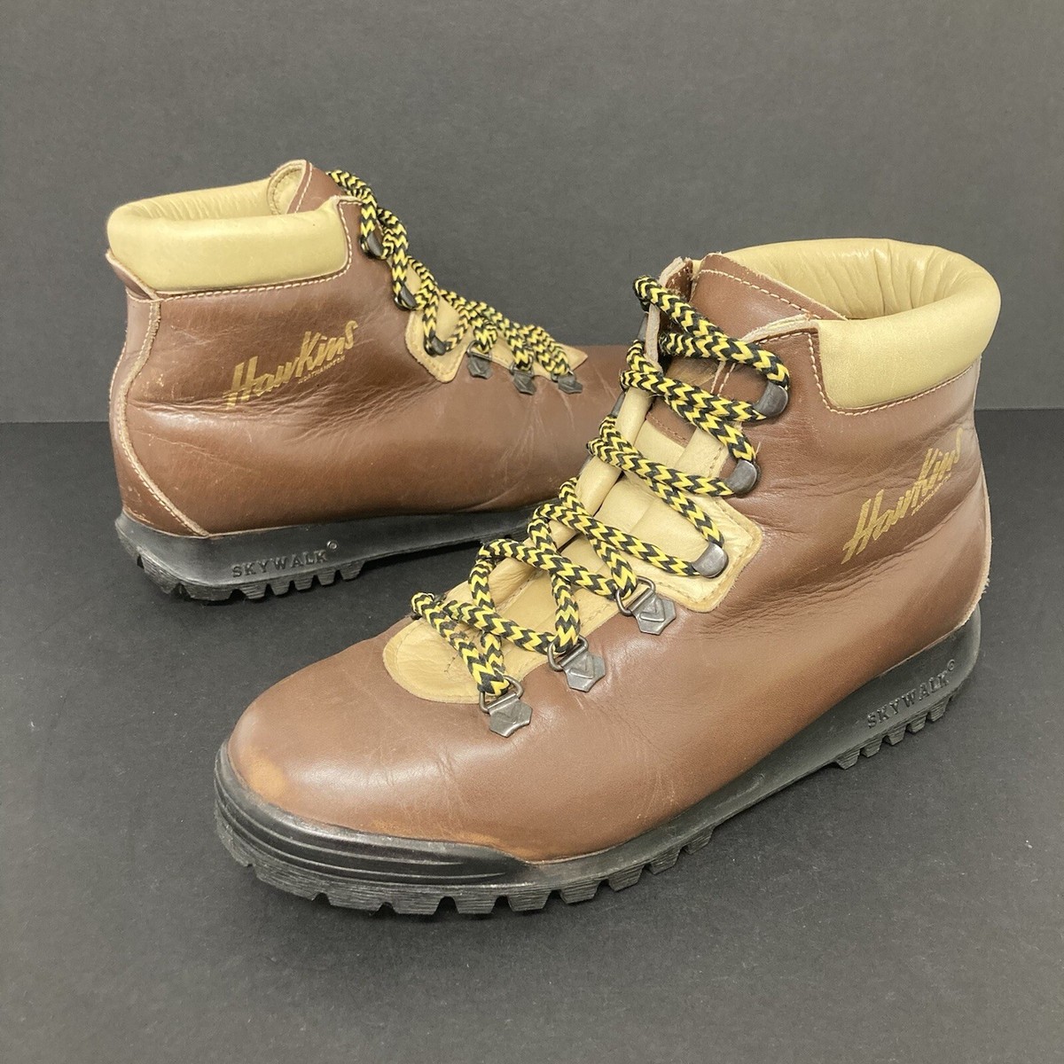 Hawkins Work Boots Tan Nubuck Leather Wedge Sole Lace Up Round Toe Tan Mens 10.5 Oak & Hyde Redwood Men main image 4