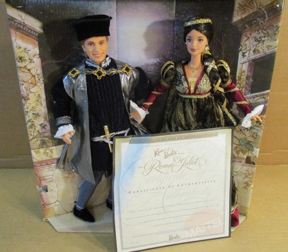 Ken & Barbie Dolls Romeo & Juliet 1st In Series Together Forever