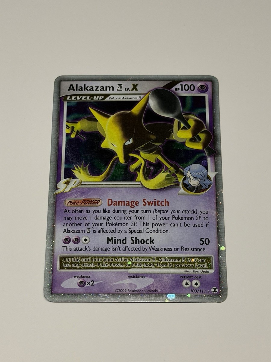 Alakazam LV.X Swirl Ultra Rare 103/111 Rising Rivals Pokémon Card