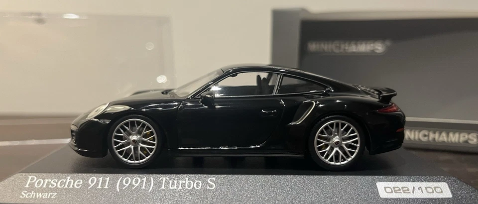 Porsche 911 Turbo S 1 43 991 Minichamps Black Schwarz! 1 Of 100! - Immagine 3 di 4
