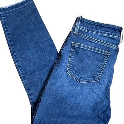 NYDJ Alina Ankle Jeans Womens 8 Medium Wash Raw Hem Lift Tuck Slim Denim