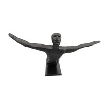 Abstrakte menschliche Metallskulptur mit Sockel modern f&uuml;r Regal, Schreibtisch