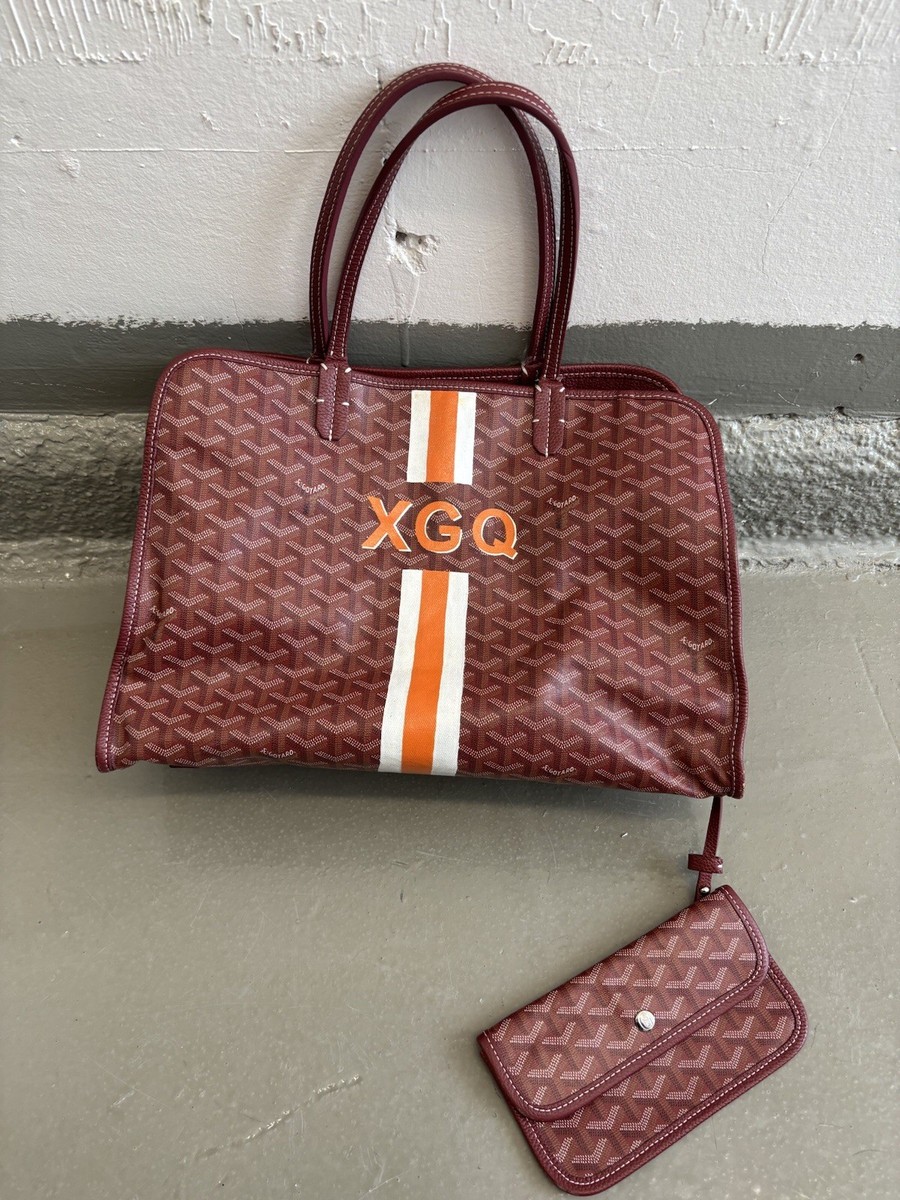 Authentic GOYARD Hardy MM Red Coated Canvas Goyardine Leather