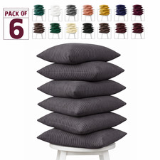 Pack of 6 Velvet Cushions With Covers Throw Decorative 18"x18" Filled Cushions