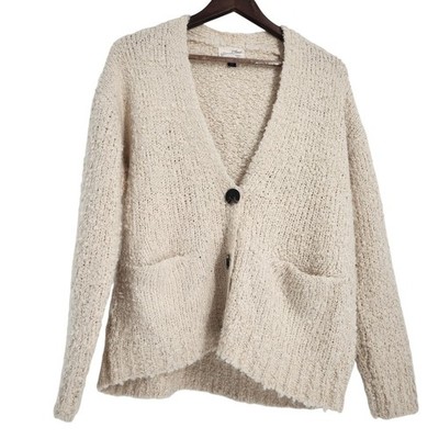 Universal Thread Tan Button Front V-Neck Sweater Womens Size Extra Small XS