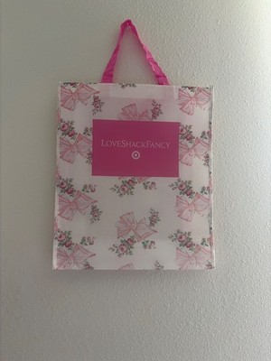 LoveShackFancy tote bag with floral designs