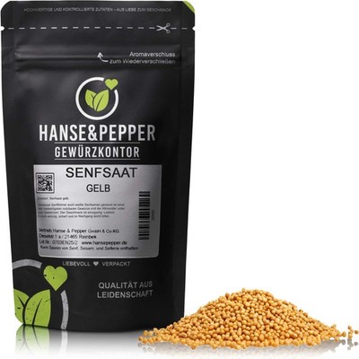 500g Senfsaat gelb Senfkörner ganz natürlich vom Hanse&Pepper Gewürzkontor