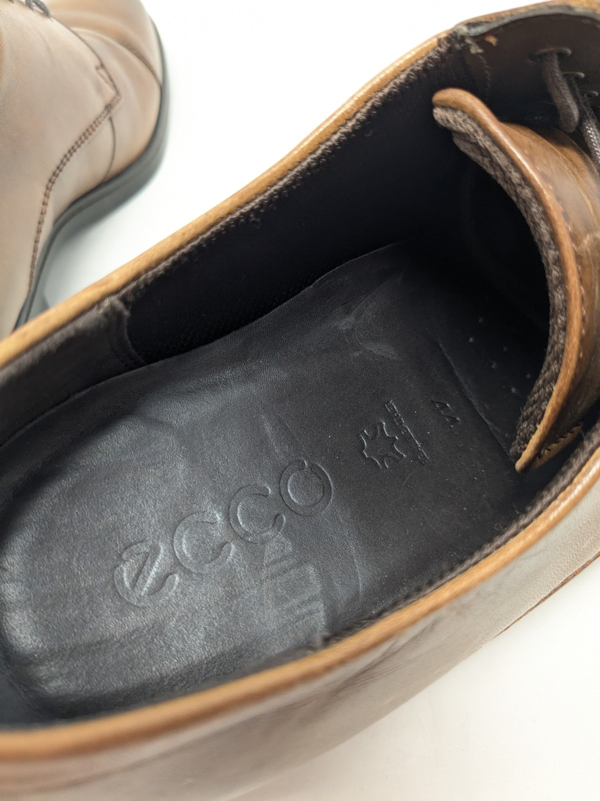 SAOLA Scarpe Oxford Ecco uomo Citytray Derby EU 44 US 10 pelle marrone ambra eleganti