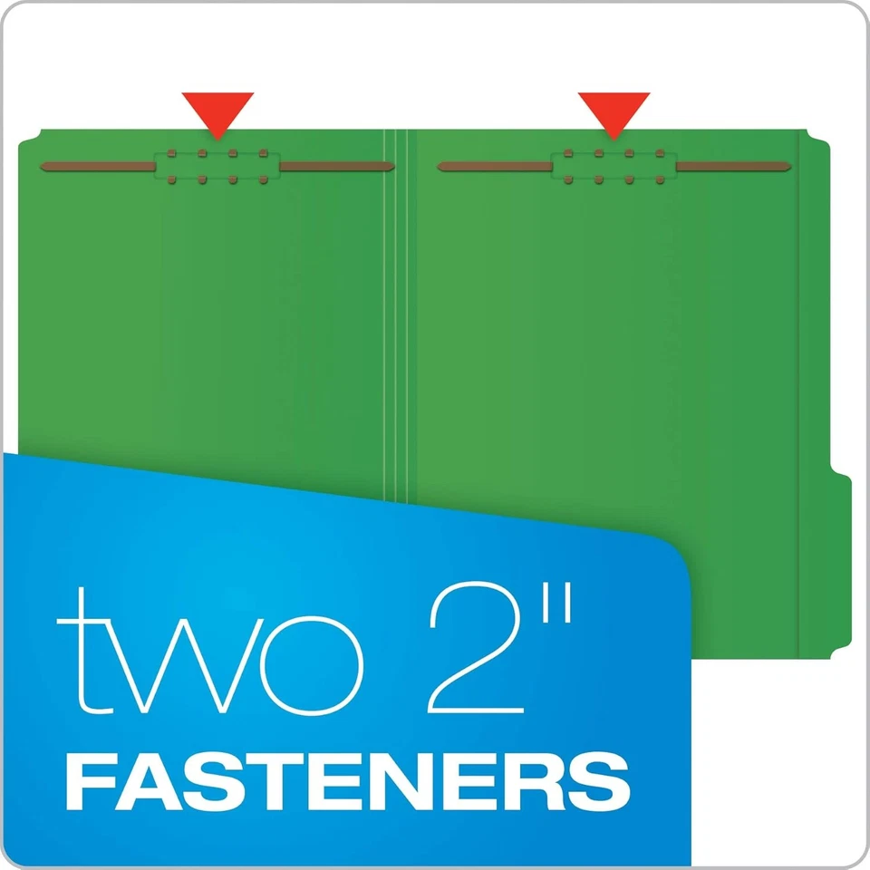 Pendaflex Fastener Folders, 2 Fasteners, Letter Size, Green, Specialty, Green - Image 2 of 4