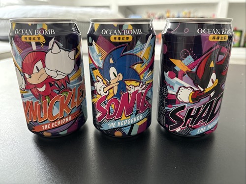 Ocean Bomb Sonic The Hedgehog Knuckles Shadow Lemon Tea Collectors Set 3-pack