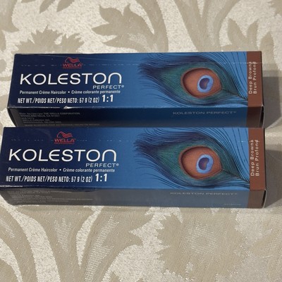 Lot 2 Wella KOLESTON PERFECT Permanent Hair Color 7/71 Medium Blonde / Brown Ash