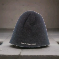 VTG World Industries 80s 90s Flameboy Skate Beanie One Size Charcoal Gray Grey