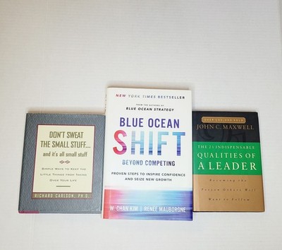 Self Help Books Lot of 3 Qualities Of A Leader- Don't sweat the small stuff-