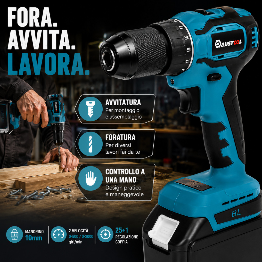 KIT 3 IN 1 TRAPANO AVVITATORE IMPULSI SMERIGLIATRICE FLEX A BATTERIA foto 3