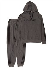 ADIDAS Mens Graphic Full Tracksuit Small Grey Cotton DW01
