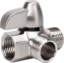 Solid Brass G1/2" Shower Arm, 3-Way Diverter Valve for Handheld and Fixed Spray