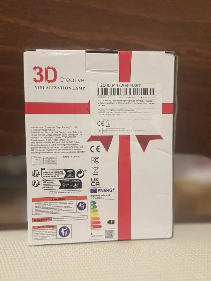 Creative LED Note Board Night Light USB Rewritable Message Board Warm Soft Light - Image 3 of 4