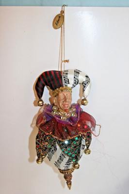 Katherine's Collection Figurine*Ornament-Wayne Kleski Jester, 8.5'' Lg*Multi-Glit