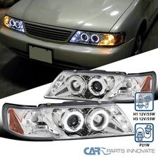 Fits 95-99 Sentra 200SX Clear LED Halo Projector Headlights Left+Right