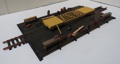 FREIGHT CAR OVERHAUL YARD. BUILT. WOOD. DETAILED. WEATHERED. UNIQUE! CUSTOM. HO