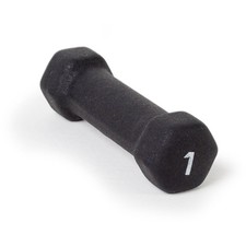 Single Black Neoprene Dumbbell 1lb Weight for Home Gym Fitness Training