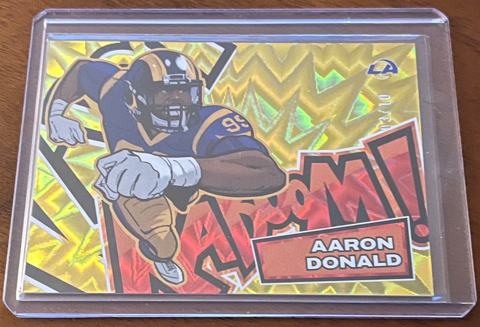2025 Panini Absolute Aaron Donald Gold Kaboom! /10 Horizontal #24