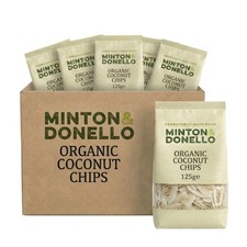 Minton & Donello Organic Coconut Chips 6x125g Dried Snack 16.85 per kilo
